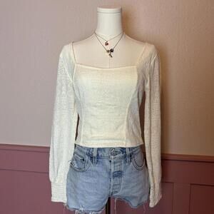 cottage indie western long sleeve crop idyllwind miranda lambert medium white